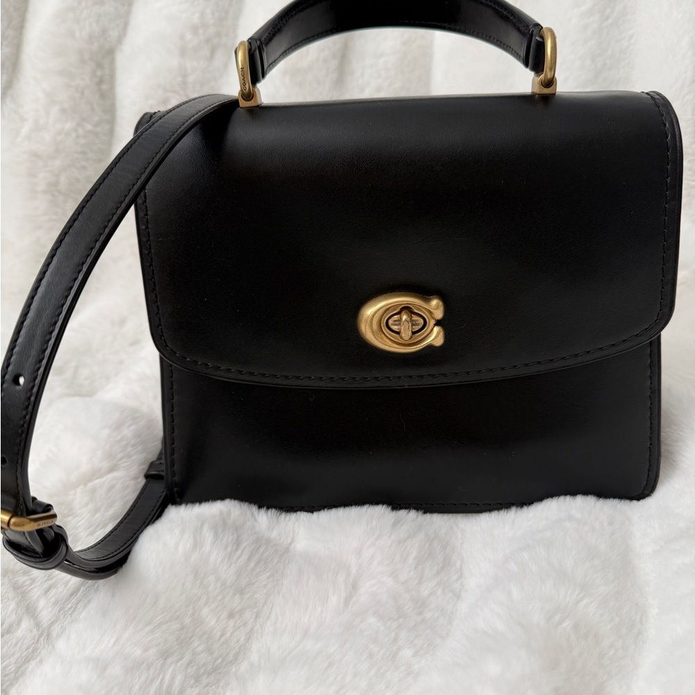 Coach Parker Top Handle Bag, Black Leather, Crossbody bag, Satchel - Picture 10 of 12